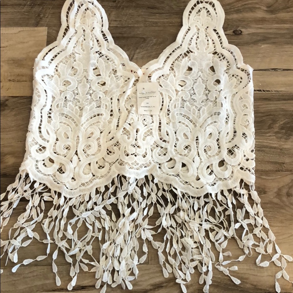 Crochet tank top with fringe